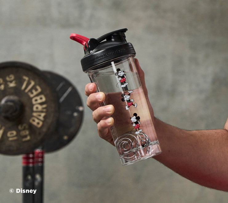 pro-series-h2 Mickey_Mouse_Protein_Shaker_Bottle_Being_Held_In_the_Gym.jpg